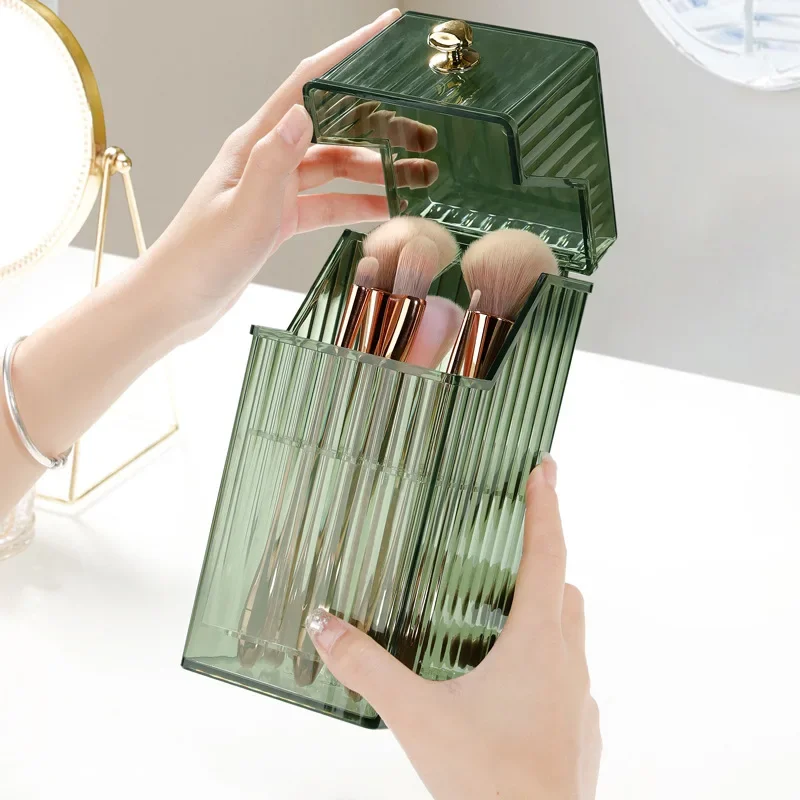 Fashion Plastic Makeup Brush Holder Organizer Lipstick Eyebrow Pencil Holder Makeup Organizer Desktop Cosmetic Storage Box 4
