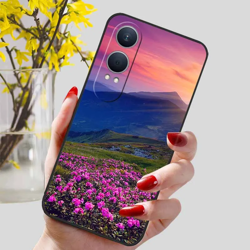 Floral Silicone Soft TPU Phone Case – Shockproof Protector Bumper Cover for OnePlus Nord CE4 Lite 5G
