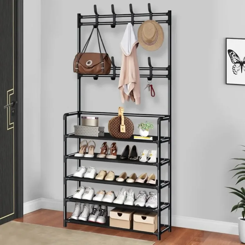 model Multi-ayer Shoe Rack Clothes Hat Hangers Shoe Rack Living Room Organizer Shelves Simple Floor Shoes and Hat Racks shoe rack shoe organizer
