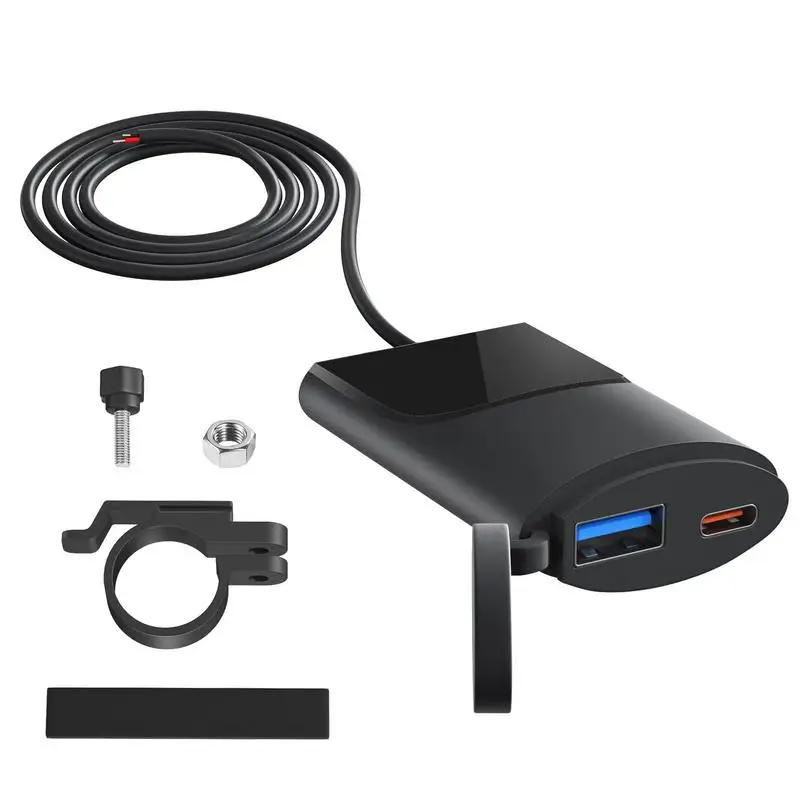 

USB-зарядное устройство на руль мотоцикла с двумя USB-портами и выключателем