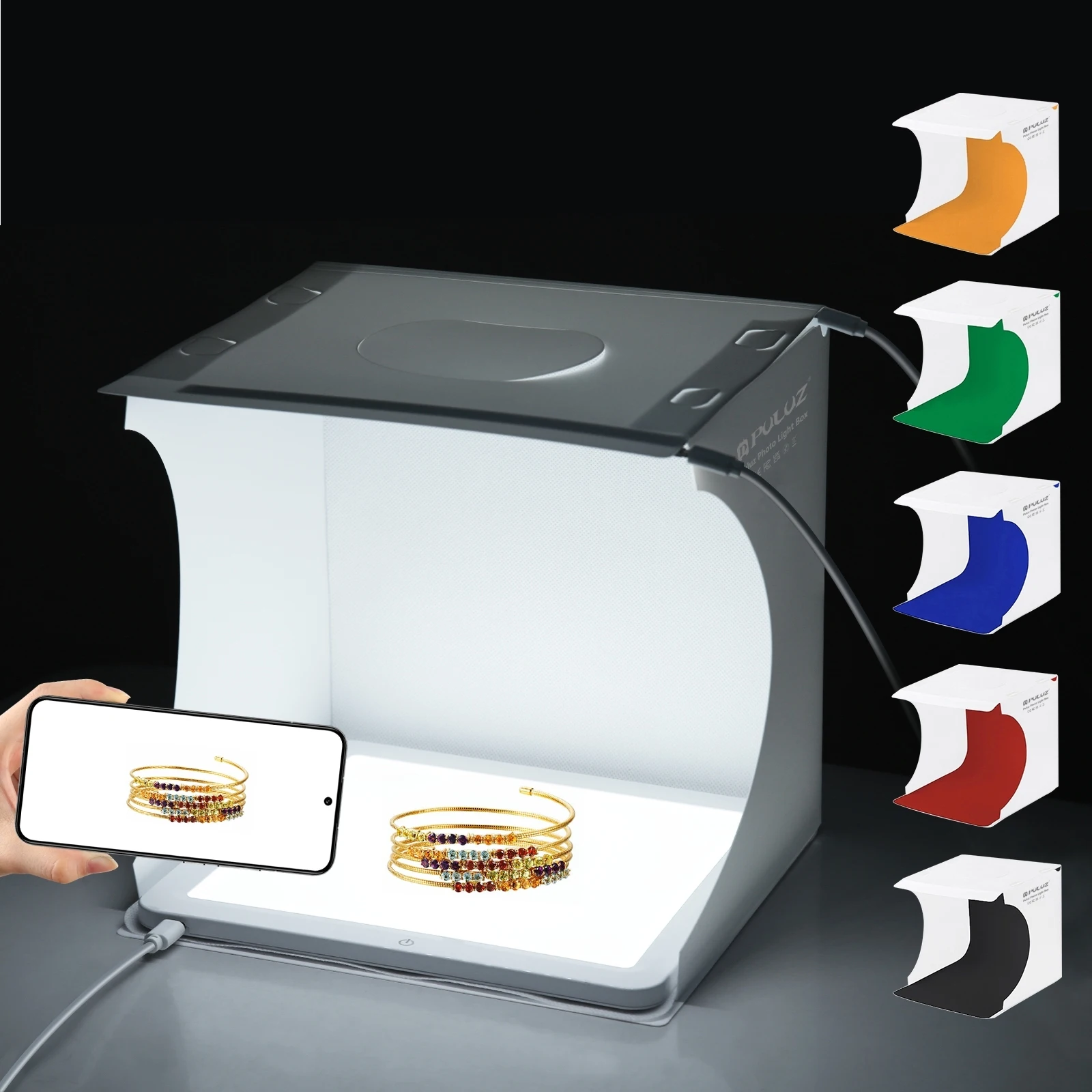 Description Picture 4 of itemPULUZ 8.7 inch Portable LED Photo Studio Box Tabletop Shooting Light Box Tent Photography Mini Box Softbox Set Display Lightbox