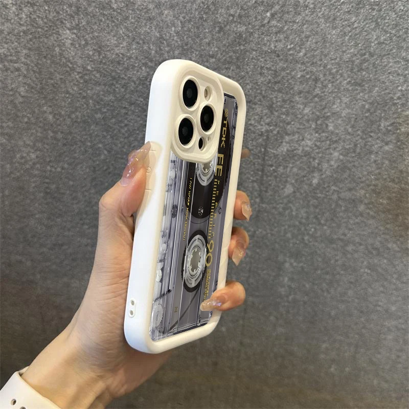 Vintage Cassette Tape Pattern Soft Phone Case Cover