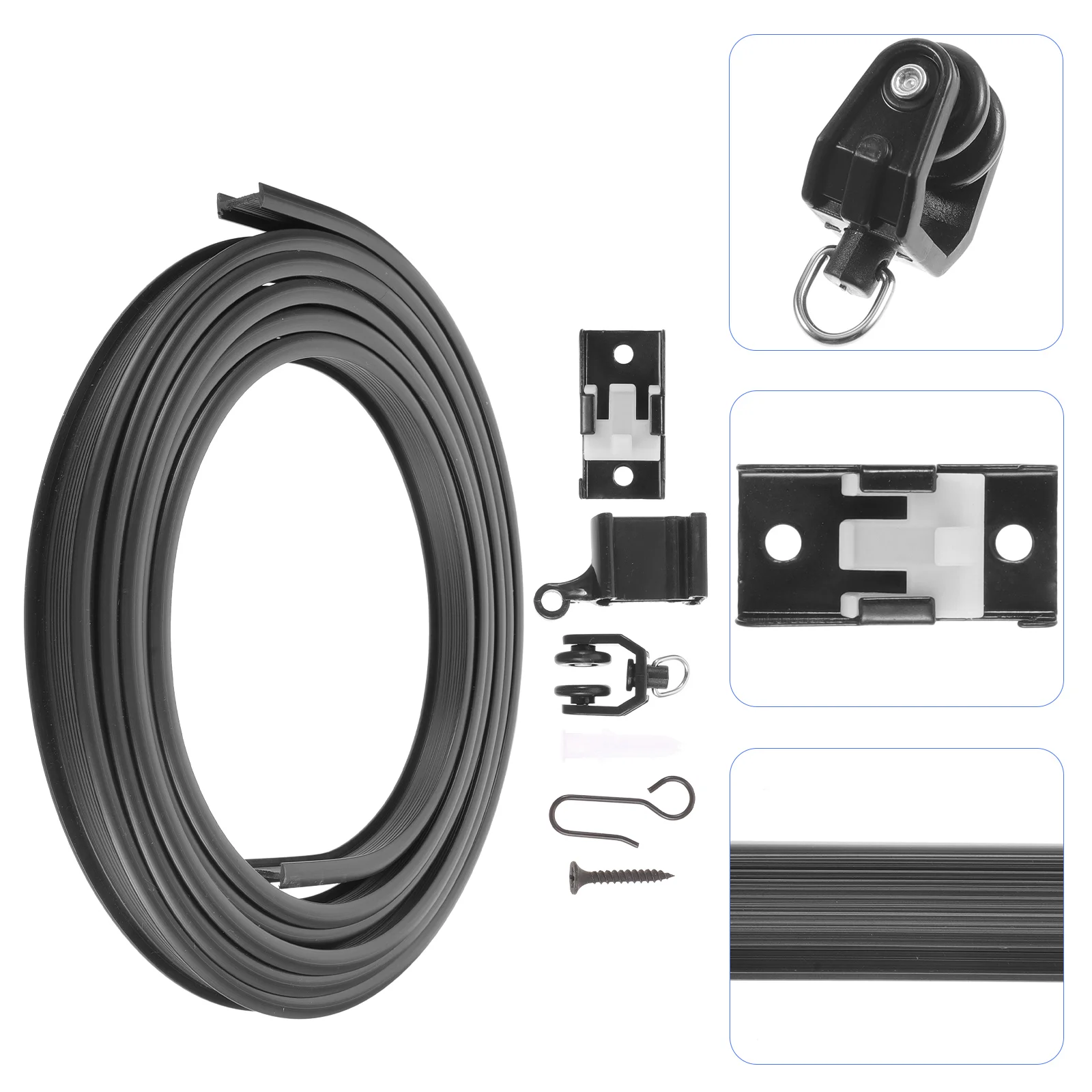 

Curtain Track Flexible Ceiling Mounted Curtains Rod System Rails Sliding Black Out