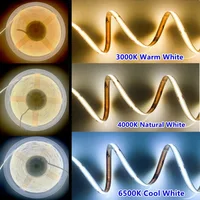 12V 24V COB LED Strip Ultra Thin 8MM Tape Light With DC Plug/ 2pin Wire Dimmable Linear Lighting High Density Lamp decoration 2