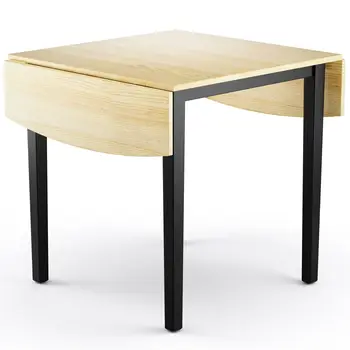 GOFLAME Folding Dining Table Drop Leaf Tables Home Wood Kitchen Table with Foot Pad