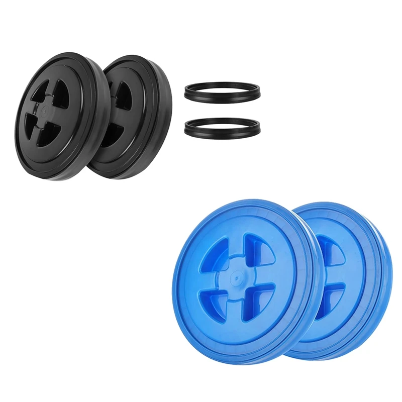 2 Pieces 5 Gallon Leak-Proof Bucket Lid Plastic Storage Buckets Screw Seal Lids Screw Pail Lid Pet Food Storage