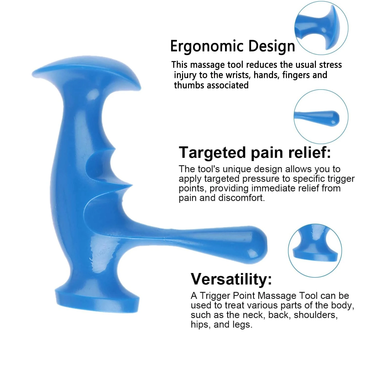 Finger Pressure Press Trigger Point Thumb Saver Massager Massage Tool for Lymphatic Drainage Muscle Relax Care Manual Massager