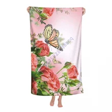 

Butterfly Collecting Honey 3D Printing Beach Towel Travel Sports Absorbent Towel Children Swimming Bathing Custom Bath Towel