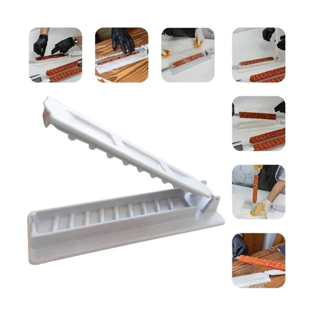 Grill Skewers Kebab Press Maker Single Row barbecue skewers bbq grilling accessories kebab maker Barbecue Stringer Box Reusable Meat Skewer Prepare Tool Camping Picnic Kitchen Gadget