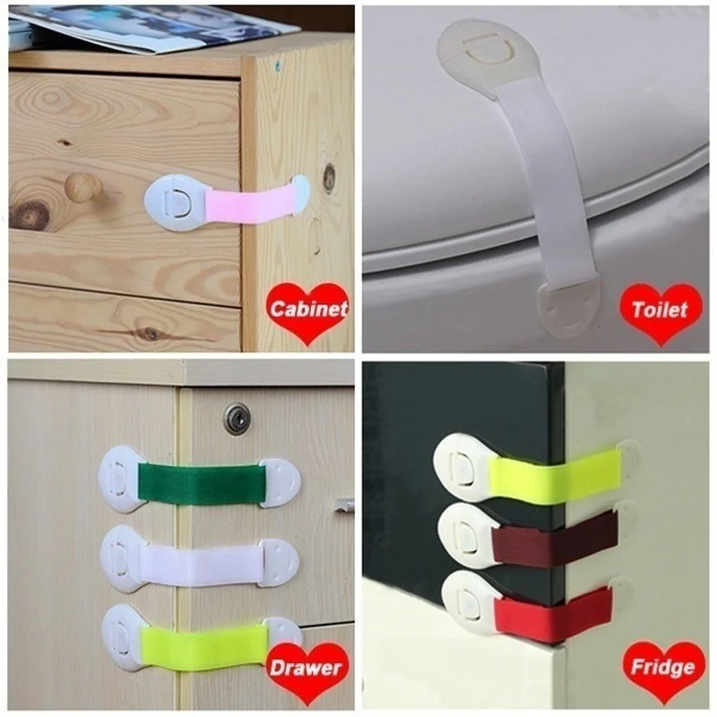 10pcs/Lot Drawer Door Cabinet Cupboard Toilet Safety Locks Baby Kids Safety  Care Plastic Locks Straps Infant Baby Protection - AliExpress