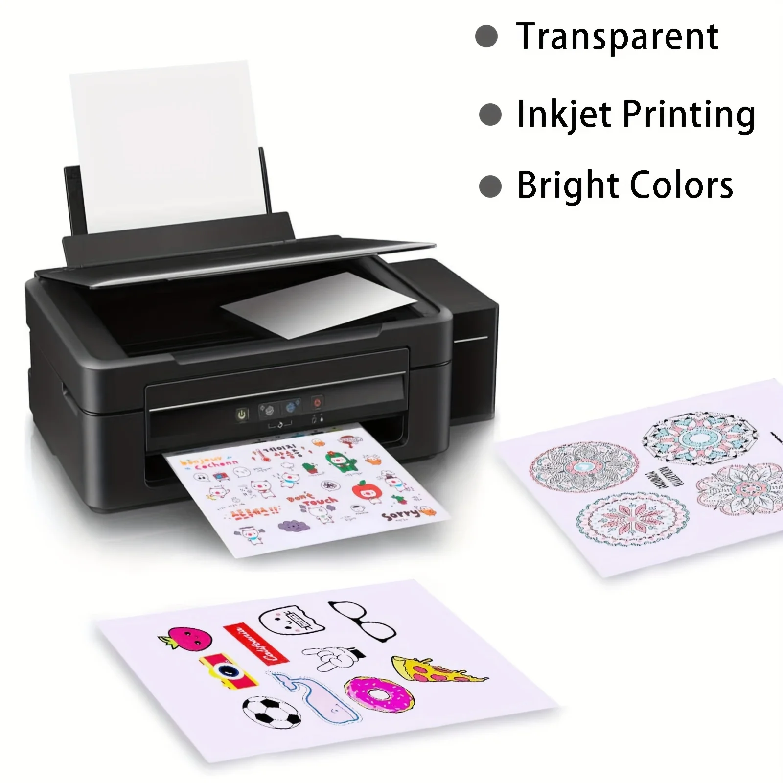 Printable A4 Clear Vinyl Sticker Paper - 10 Sheets for Inkjet Printers Self-Adhesive