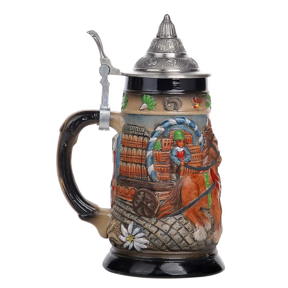 BIG Germany souvenir 50s TANK BEER スペシャル Original Western Germany Ceramic Beer Tankard With Lid
