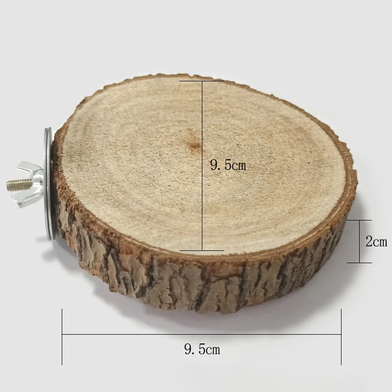 Parrot Bird Perch Parrot Hamster Round Stand Board Pet Bird Parrot Wooden Platform Bracket Toy Hamster Branch Perch Bird Cage Toy Pet Stand Board