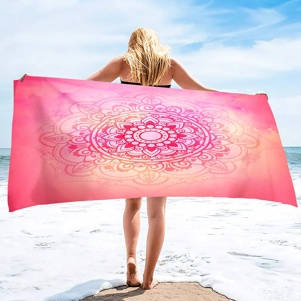 Boho-Mandala-Mikrofaser-Strandtuch, Übergröße, extra groß, schnell trocknend, schnell trocknend, sandfrei, Pool-Handtuch, Lounge-Abdeckung – Detail 8