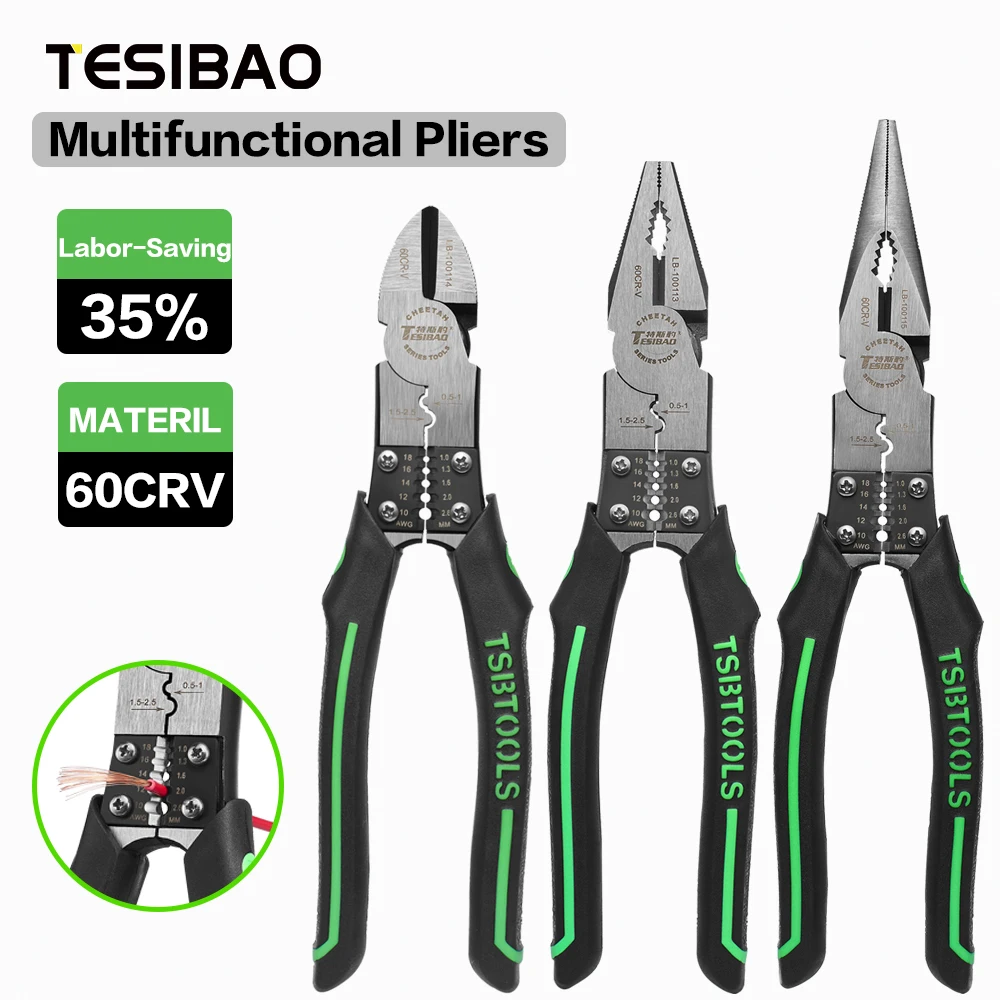 Tesibao Diagonal Side Cutters Multitool Pliers 60crv Professional Wire