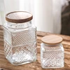 Kitchen Food Grade Sealed Glass Jar, Coffee Powder Seasoning Storage Jar, Acacia Wood Glass Bottle 4