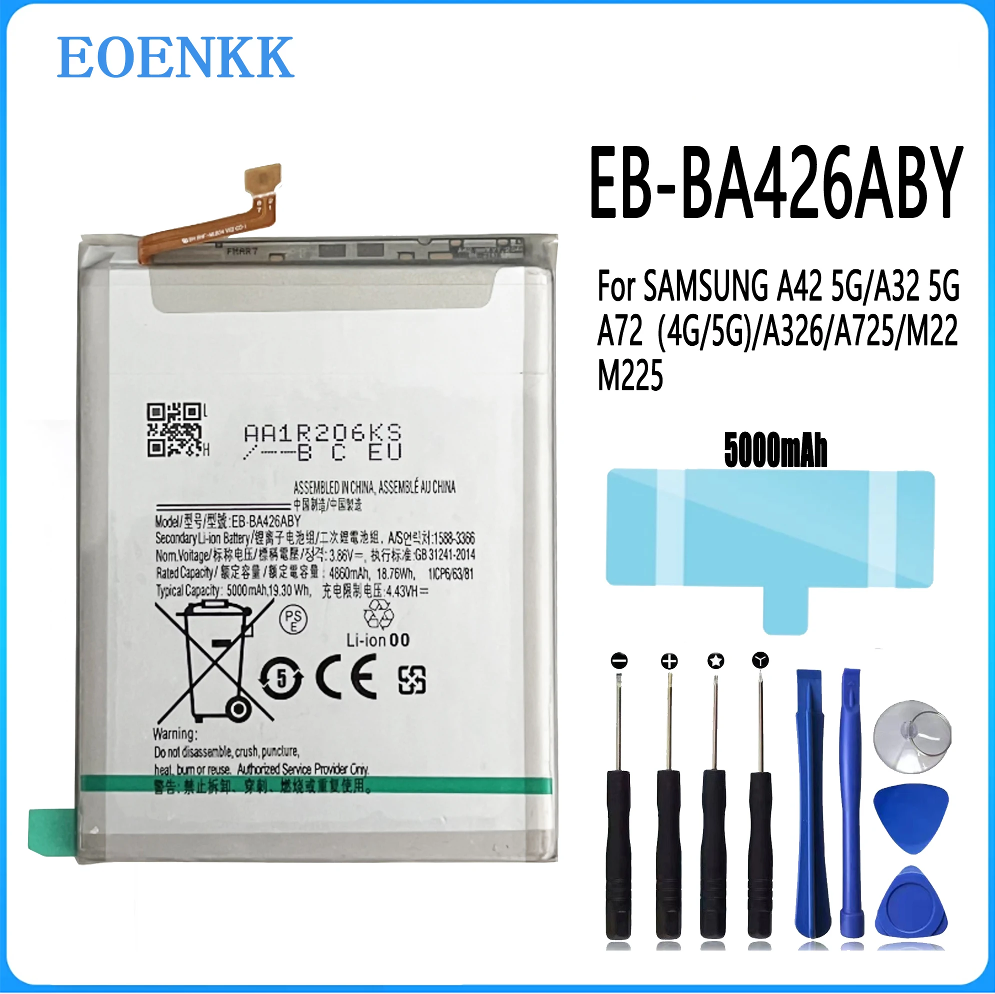 

EB-BA426ABY Battery For Samsung Galaxy A42 A72 A32 A426 A72 5G SM-A326B SM-A426B SM-A726B Capacity Phone Batteries Bate