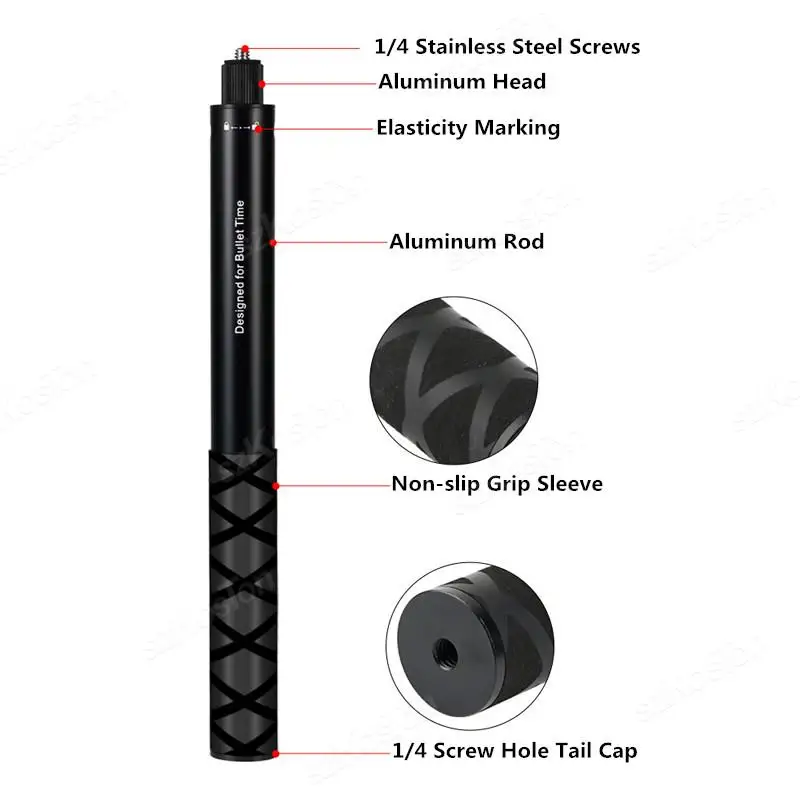 Rotating Handle Aluminum Selfie Stick with Tripod Base