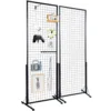 SucceBuy Grid Wall Panels Tower Wire Gridwall Display Racks Double Side Gridwall Panels for Art Craft Shows Retail Shop w/ Hooks