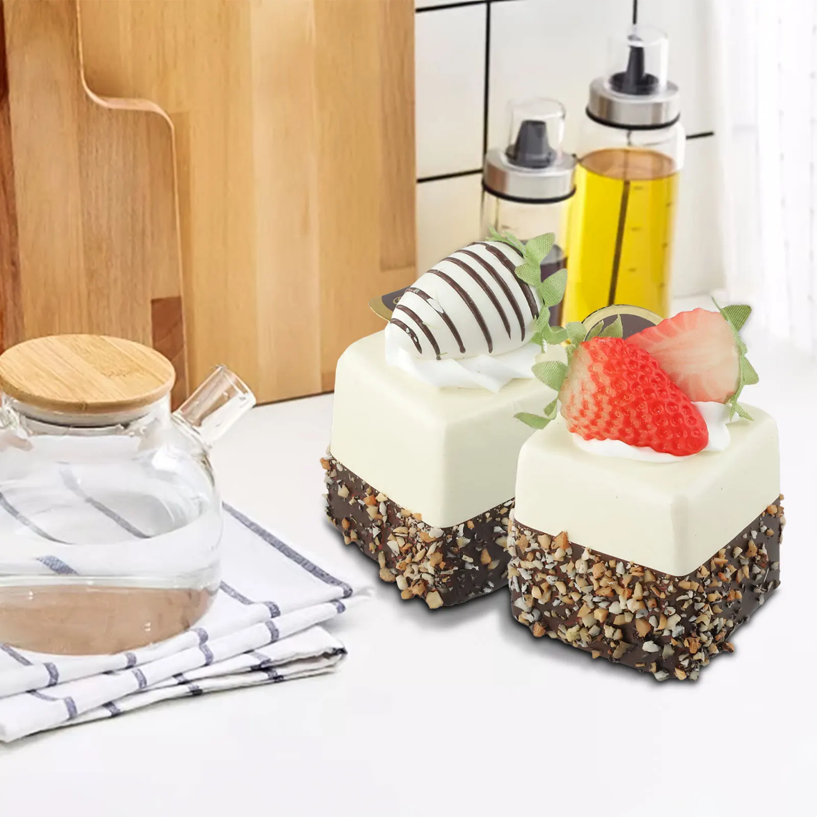 Artificial Fruit Cake Biscuit Fake Food Decoration Photography Pro Food Simulation Cake Model 1PC