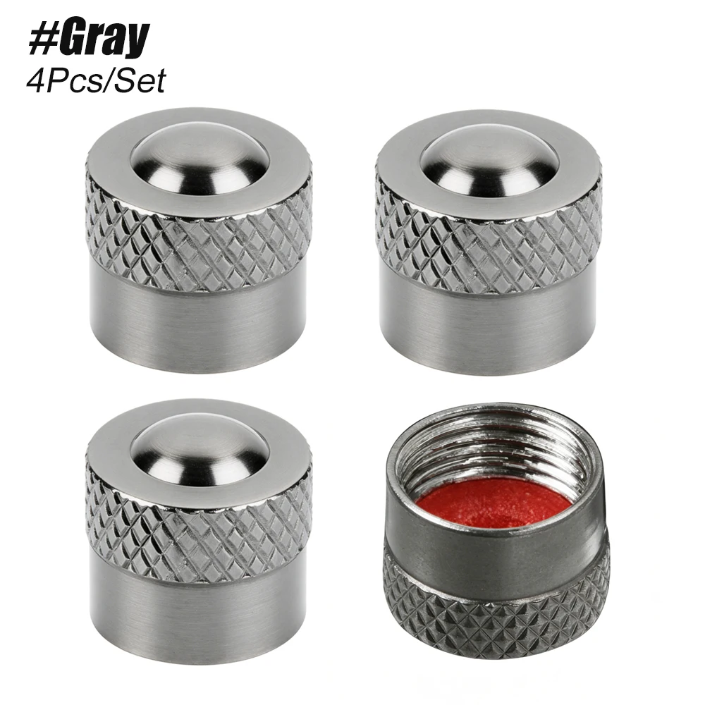 Universal Leak-Proof Tire Valve Stem Caps with O-Ring - Set of 4