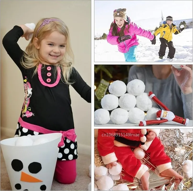 50-10PCS Soft Snow Fake Balls Christmas Kids Gift Toy Indoor Outdoor Snow Fight Ball Set Xmas Tree Ornament Decoration For Home