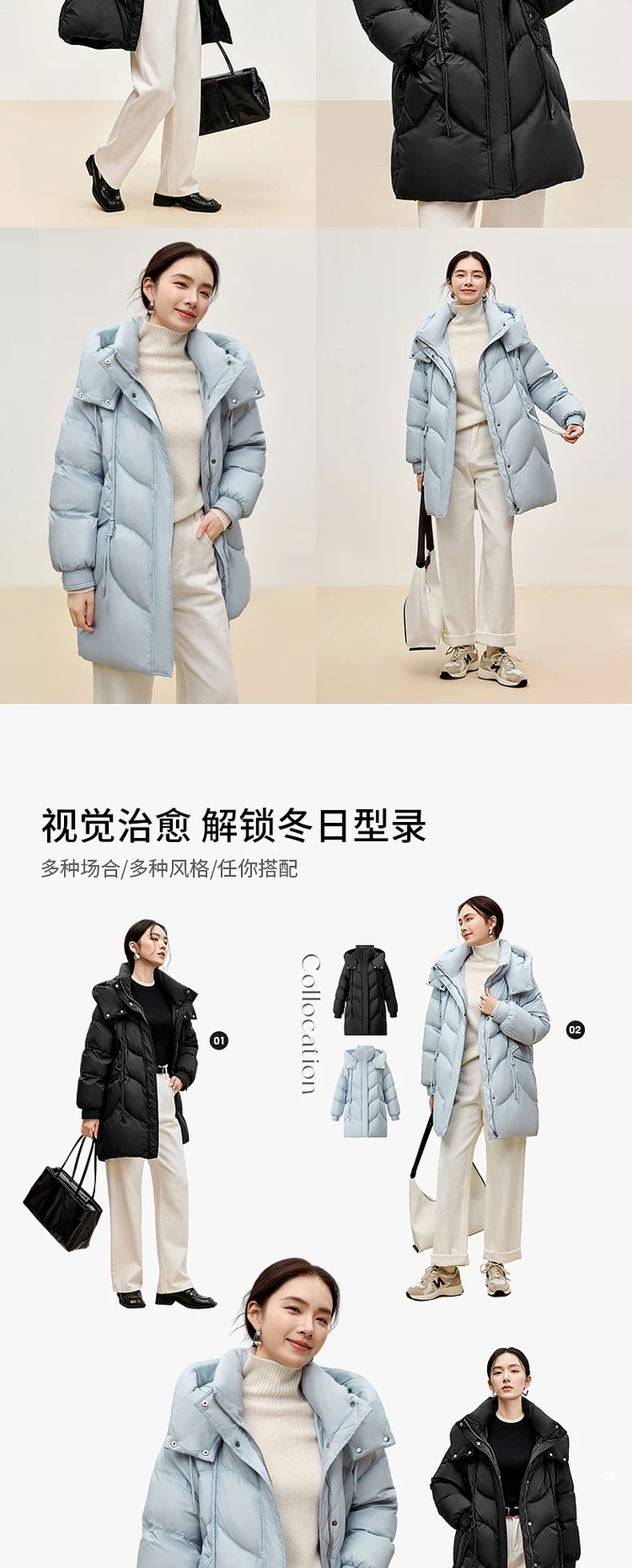 SENTUBILA 90% White Duck Down Coat Women 2024 Winter Thick Stand Neck Long Down Coat Puffer Jacket Women Outerwear W44Y56274