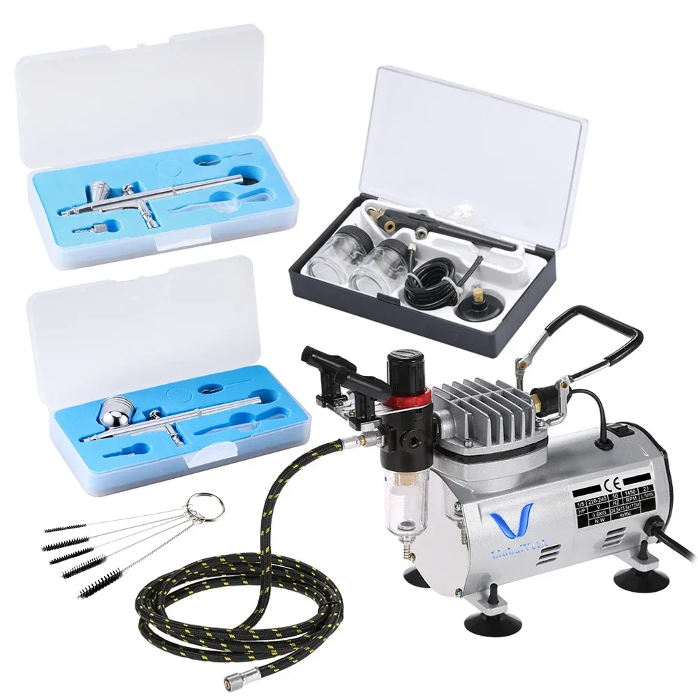 LinhaivetA cake hobbycor mini air brush compressor machine 3 airbrush gun kits