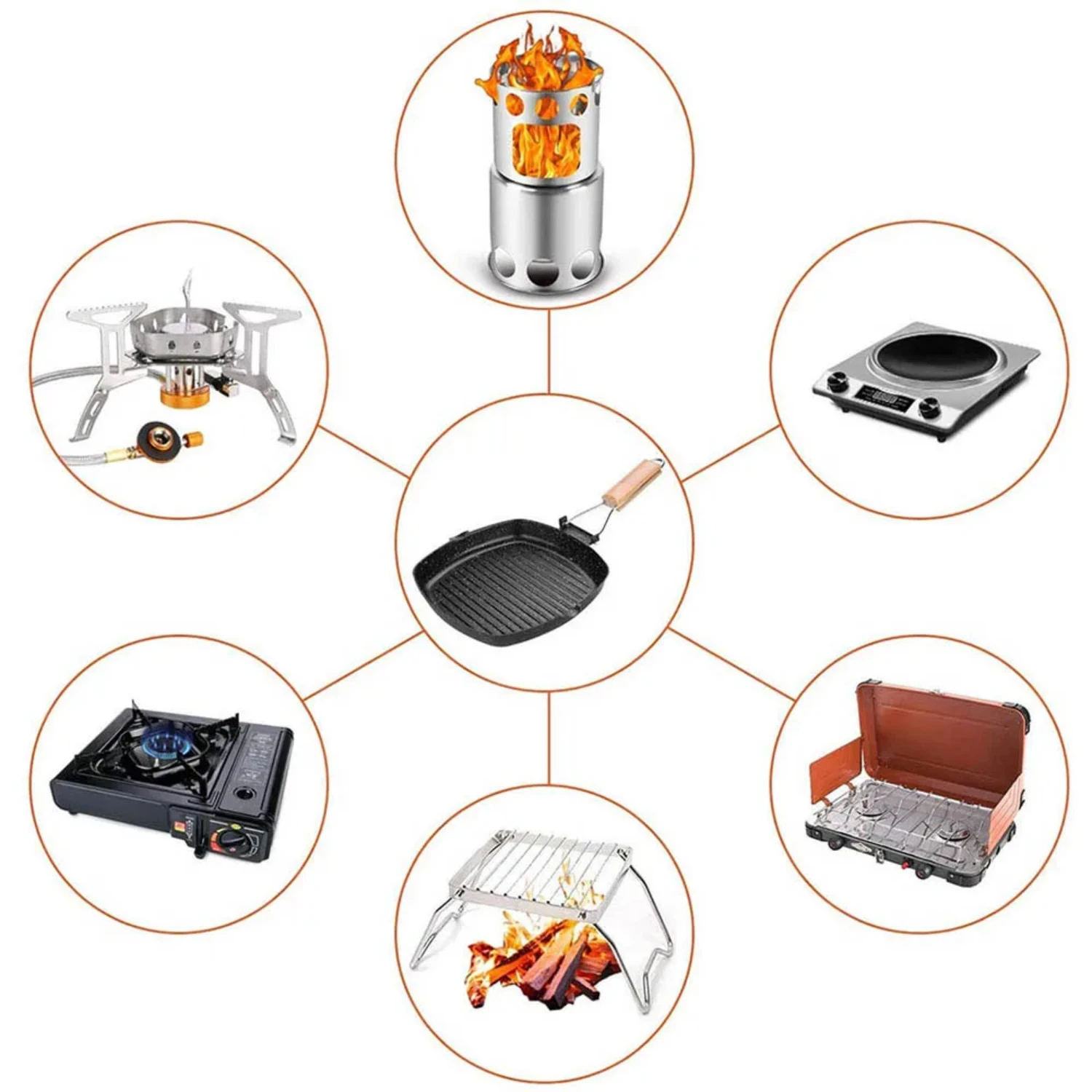 Camping Cookware Frying Pan Durable Non-Stick Grilling Pan with Folding Handle Portable Outdoor Hiking Picnic Cooking Equipment 4