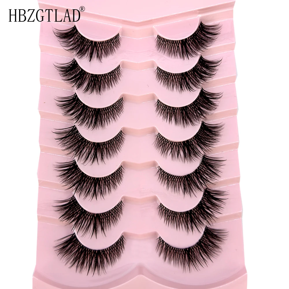 NEUE 7 Paar Wimpern Manga Wimpern 3D Clear Band Wimpern Natürliches Aussehen Wispy Nerz Wimpern Flauschige Cat Eye Wimpern Pack gefälschte Wimpern – Detail 26