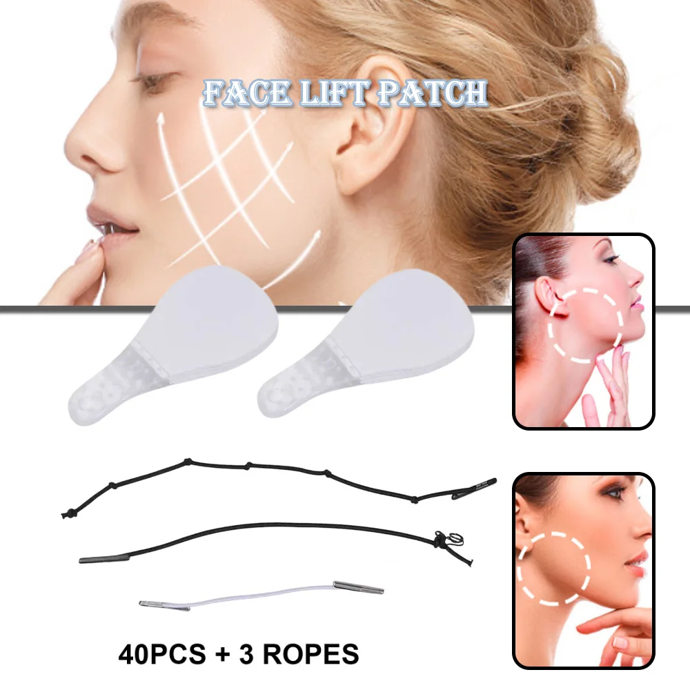 

40Pcs/Set Instant Invisible Face Stickers V-Shape Face Sagging Skin Lift Up Facial Thin Line Wrinkle Fast Chin Adhesive Tape