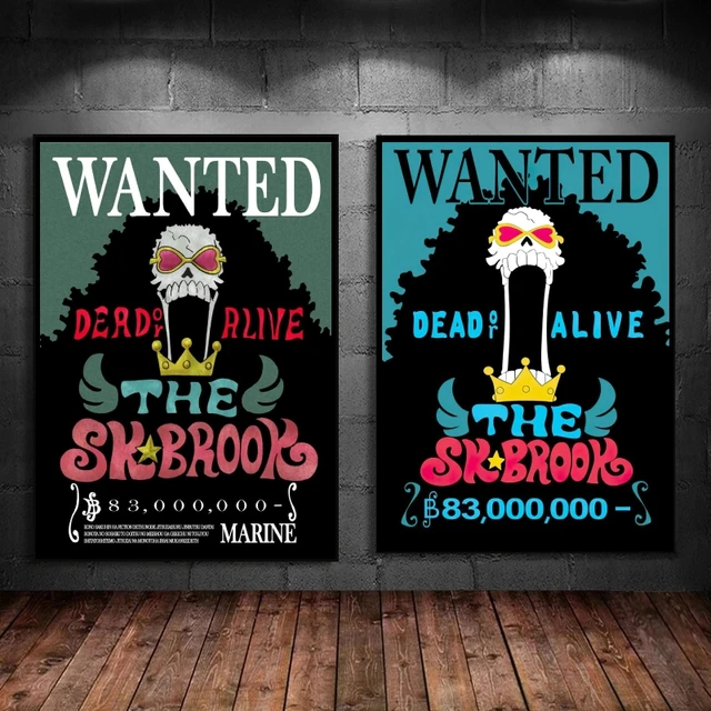 One Piece Brook Wanted Poster Wall Decor 50X36CM