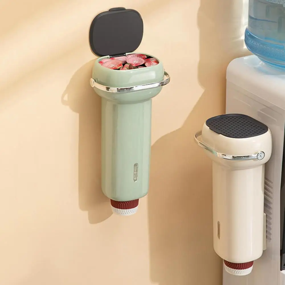 Paper Cup Dispenser Wall-mounted Punch Free Storing Large Capacity Living Room Disposable Water Cup Storage Holder for Hotel