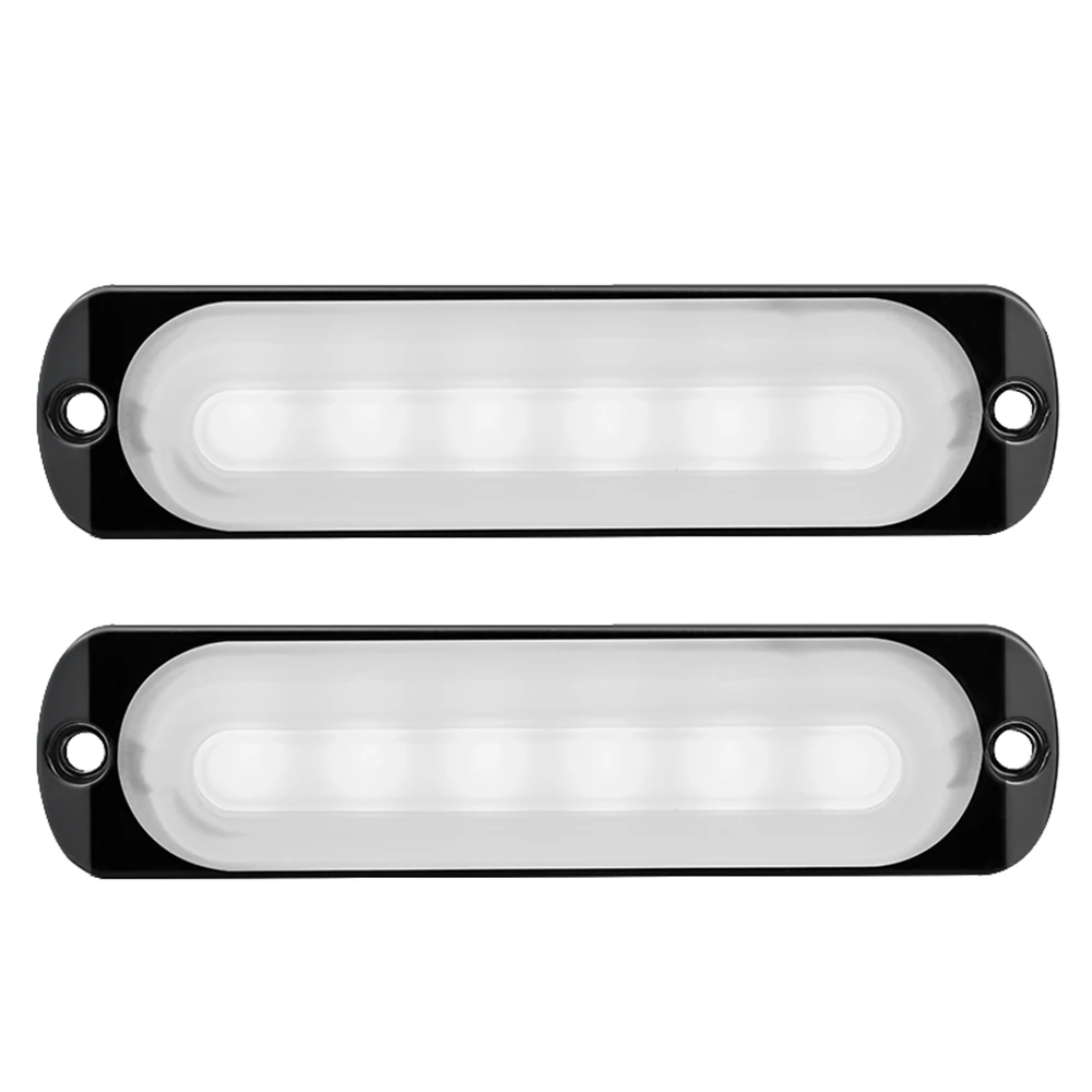 Barre lumineuse de secours blanche à 6 LED, 12V, 24W, feu