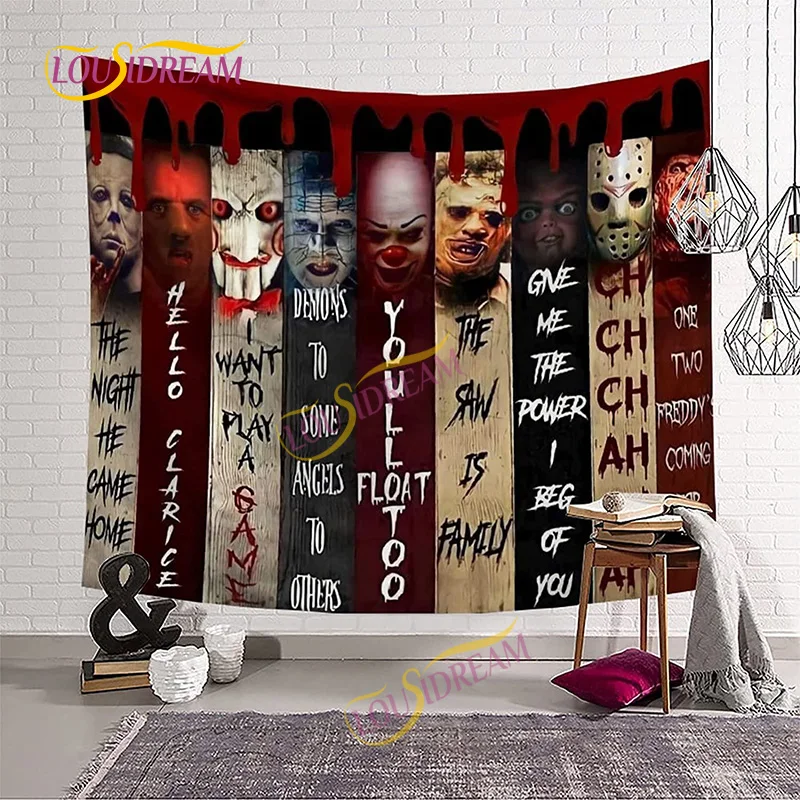 

Horror Movie Tapestry Dorm Tapestry Artwork Halloween Home Bedroom Living Room Dorm Decor Wall Hanging Tapestries Curtain