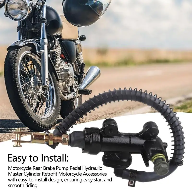 Motorbike Rear Brake Main Cylinder Portable Brake Hydraulic Pump Clutch Lever Bike Moped Right Hydraulic Cylinder Pump Device