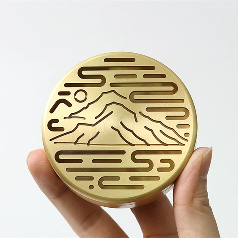 Pure Copper Incense Seal Furnace Hollow Plate Incense Furnace DIY Household Indoor Seal Tea Ceremony Decoration Supplies