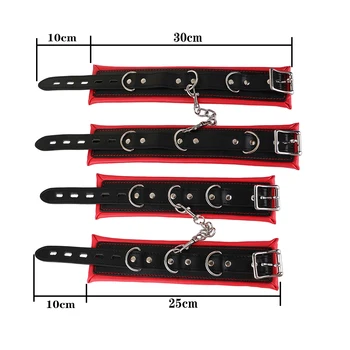 BDSM Bondage Kit Stainless Steel Extendable Spreader Bar Slave Handcuffs Ankle Cuffs Fetish Restraints Set Sex Toys for Couples 3