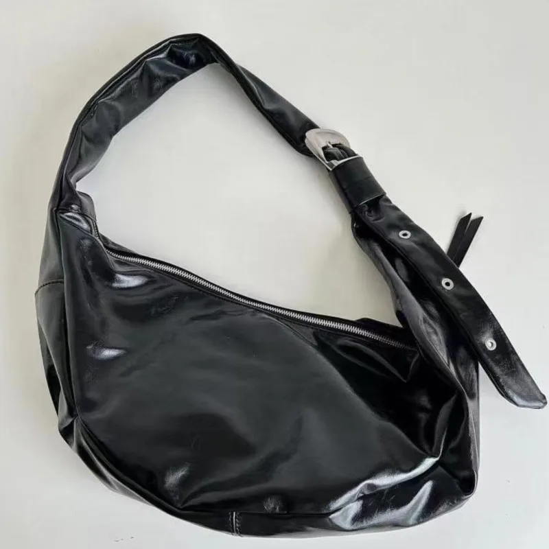 JIAERDI Retro Black Large Capacity Dumpling Bag Women Sweet Cool Casual Crossbody Bags Ladies Versatile Shoulder Underarm Bag