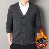Men's Smart Casual Cardigan V-neck Sweater Men's Autumn Winter Clothes Button Knit Cardigans Mens Knitting Sweaters Outwear 1