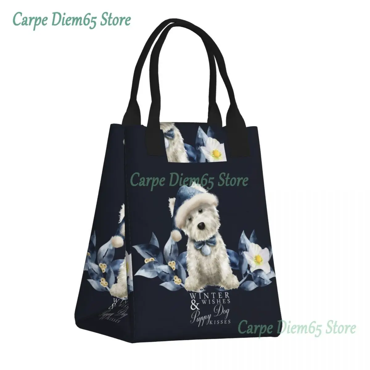 

Cute West Highland White Terrier Dog Insulated Lunch Bag Westie Puppy Cooler Thermal Bento Box Women Food Container Tote Bags