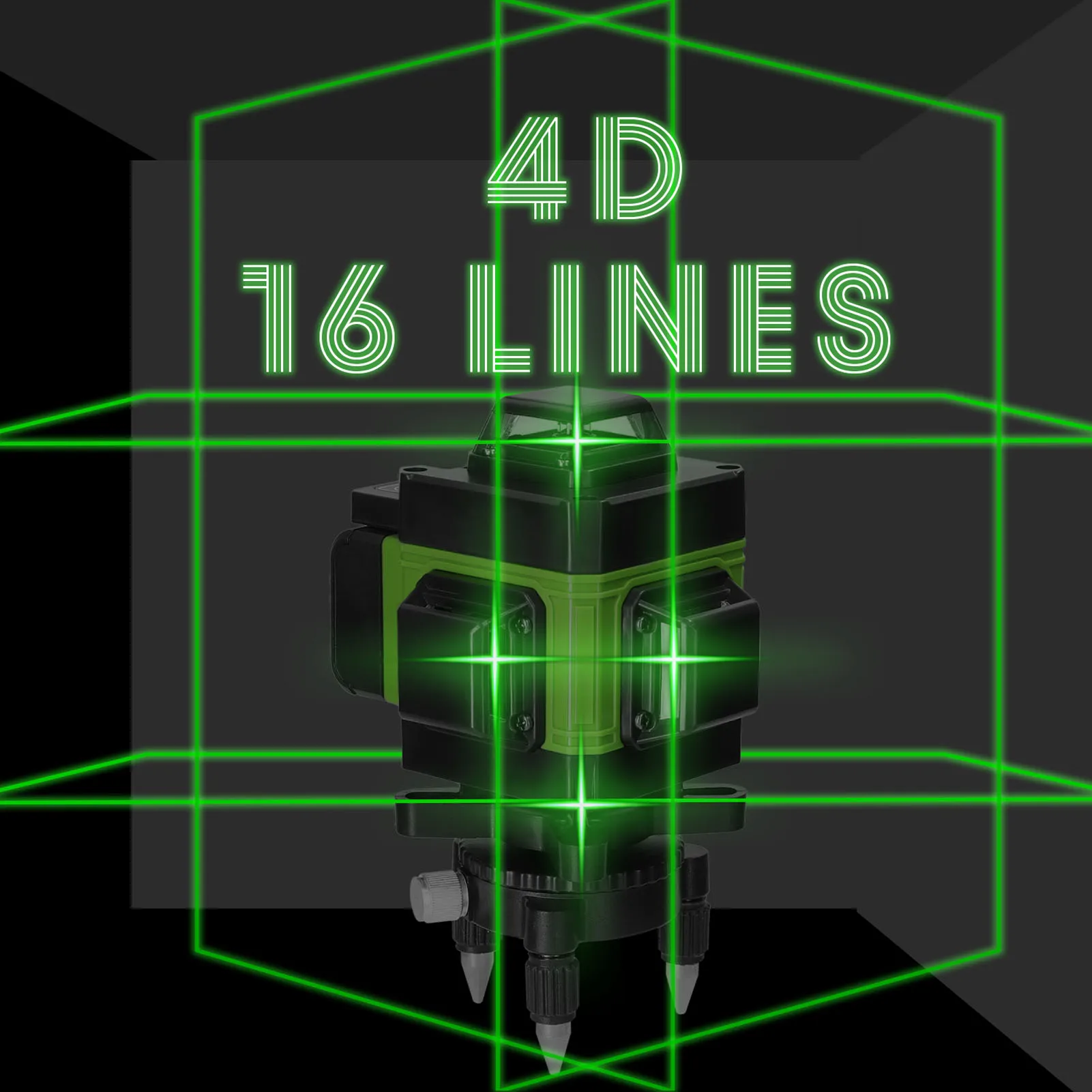 Laser Level 4D 16Lines Green Light Automatic Line-laying Construction Tools