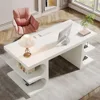 Executive Office Desk 62",Large Computer Desks with Storage Shelves,Writing Desk Study Table,Workstation Desk Business Furniture 2