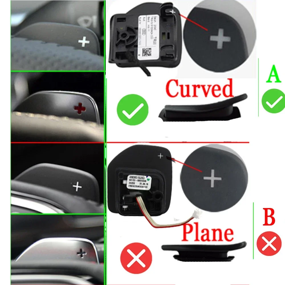 Carbon Fiber Paddle Shift For Audi A4 B8 A3 8P S3 A5 A6 S6 C6 Q5 A8 R8 TT TTS 2006 2011 Car Steering Wheel Paddles Shifter Extension DSG 1Pair Red Black