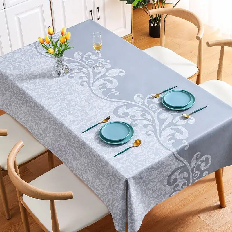 Table Cloth Flower Blooming Garden Waterproof and Oil Resistant Rectangular Ins Tea