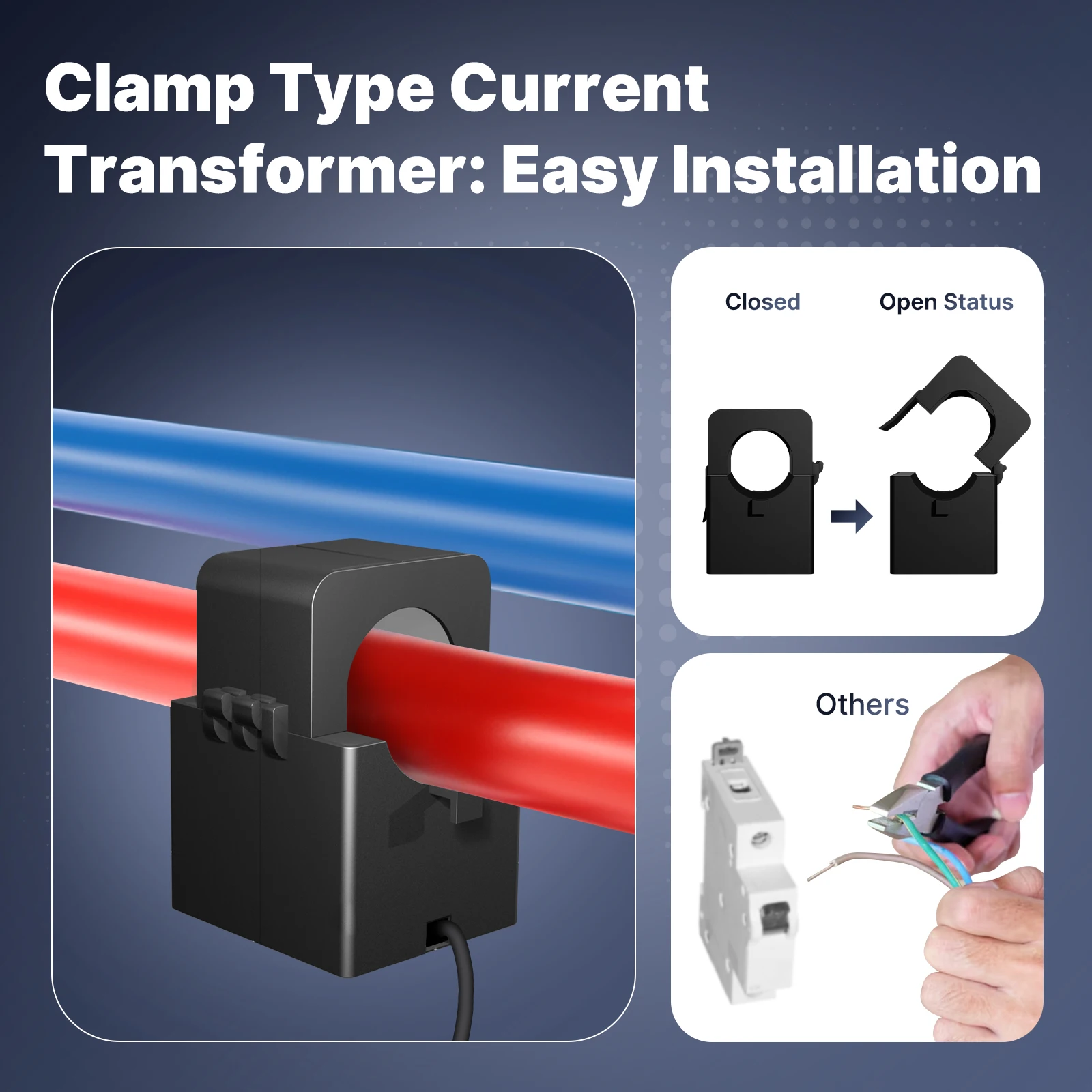 MOES Zigbee 스마트 단상 에너지 전력계 100A Tuya APP 모니터링 모듈 전류 변압기 센서 클램프가 있는 양방향 모듈