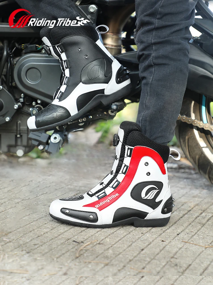 Motorcycle Boots Motorcycle Shoes Riding Tribe Motorcycle Off-road Riding Boots Retro Commute Leisure Men Women Moto Racing Motocross Shoes Protector 4 Seasons