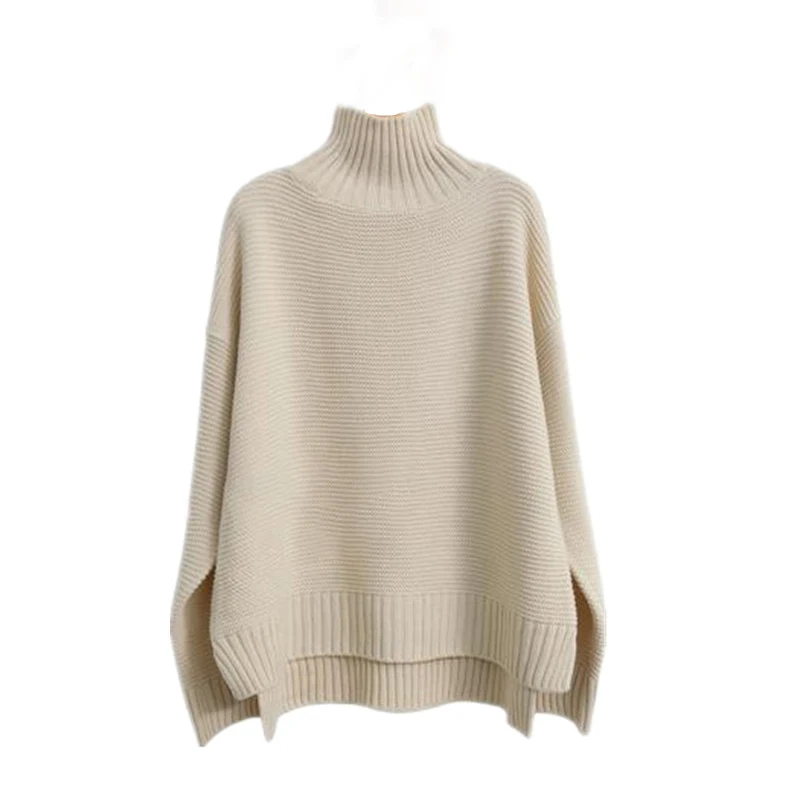 23 Autumn winter cashmere sweater women high neck thick 100%wool ...