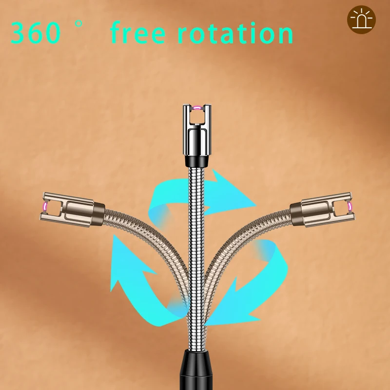 New electronic pulse igniter portable 360 ° curved hose candle aromatherapy special lighter for household kitchens
