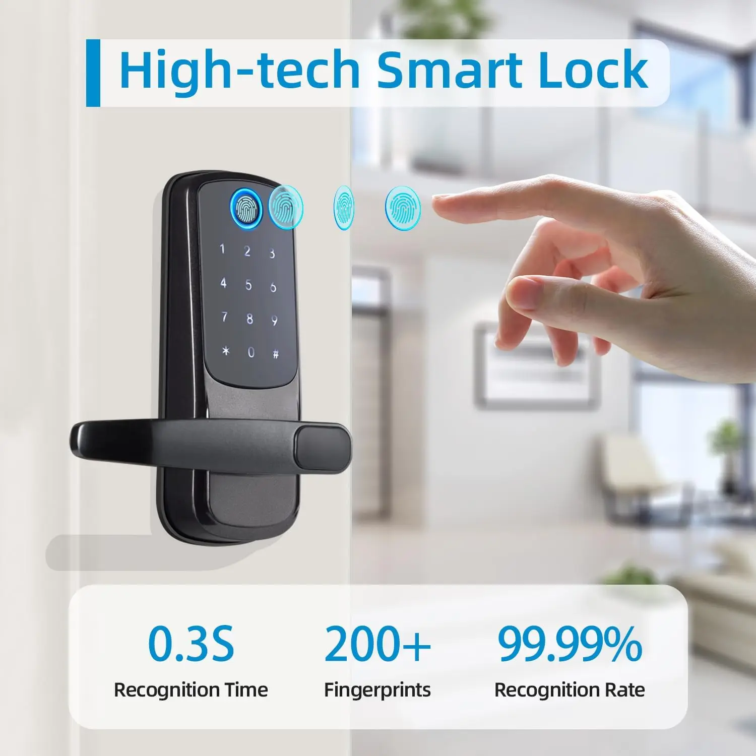 Smart Lock Biometric Door Lock with Handle Control